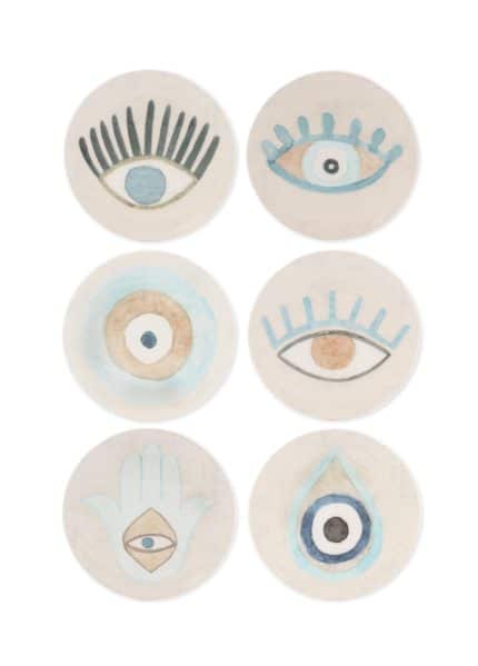 Dessert Plate, New Ceramic, Amulet, Set of 6, 19 cm