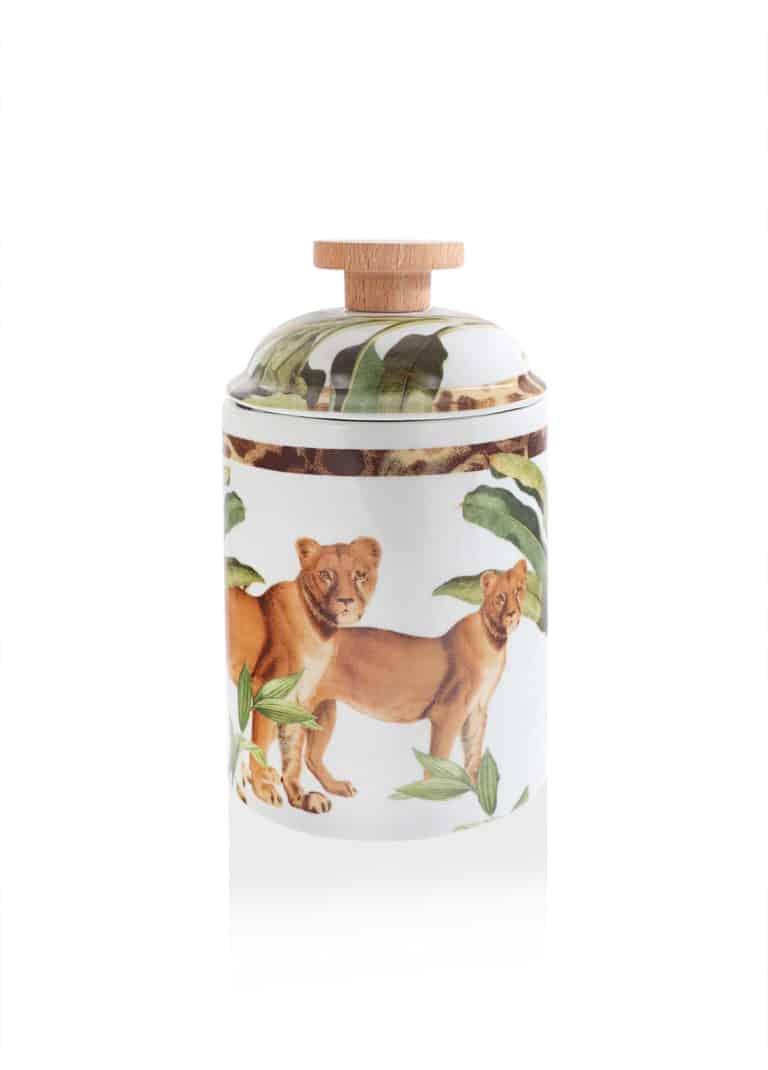 1.2 Lt. Lion Spice Jar, Bone Porcelain, Monreve