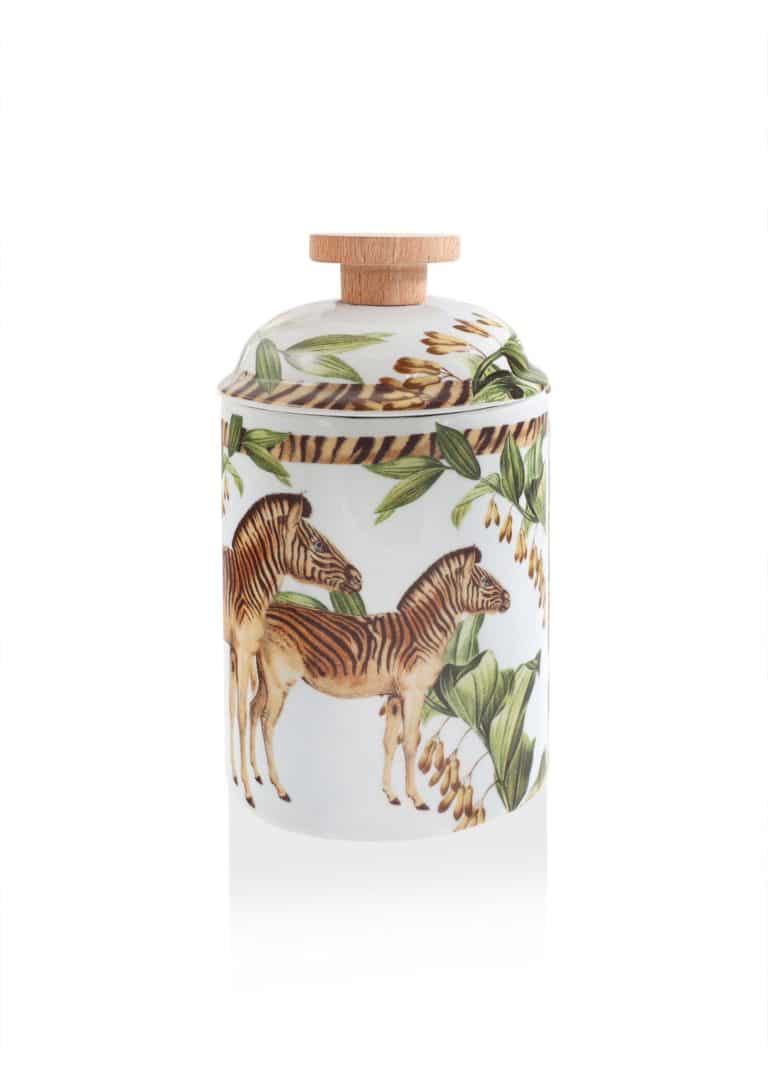 1.2 Lt. Zebra Spice Jar, Bone Porcelain, Monreve