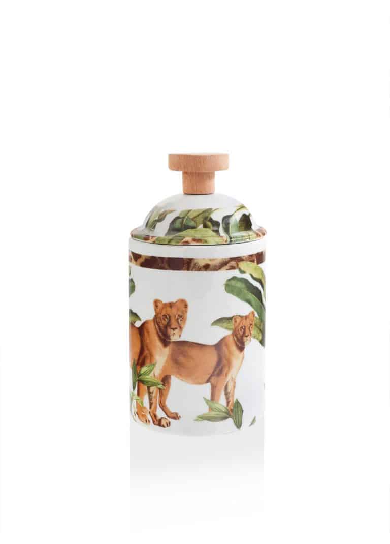 0.55 Lt. Lion Spice Jar, Bone Porcelain, Monreve