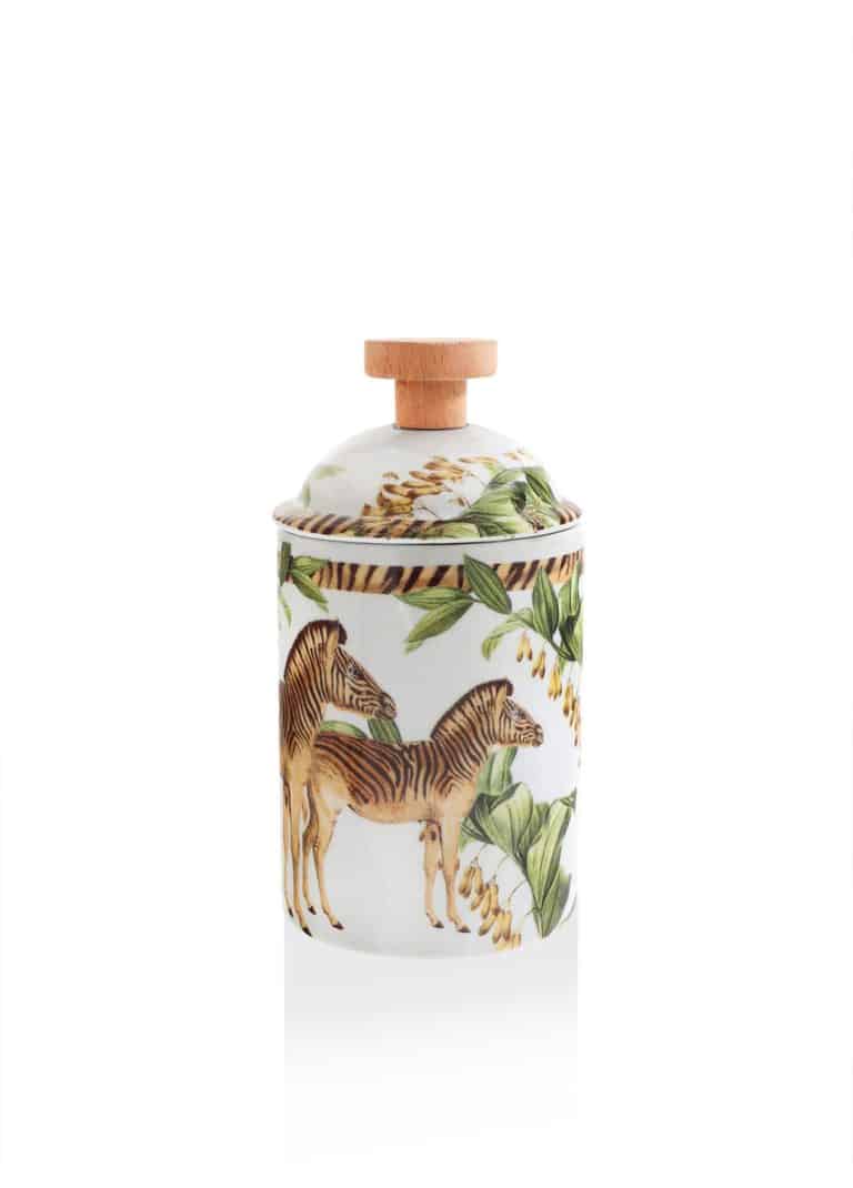 0.55 Lt. Zebra Spice Jar, Bone Porcelain, Monreve