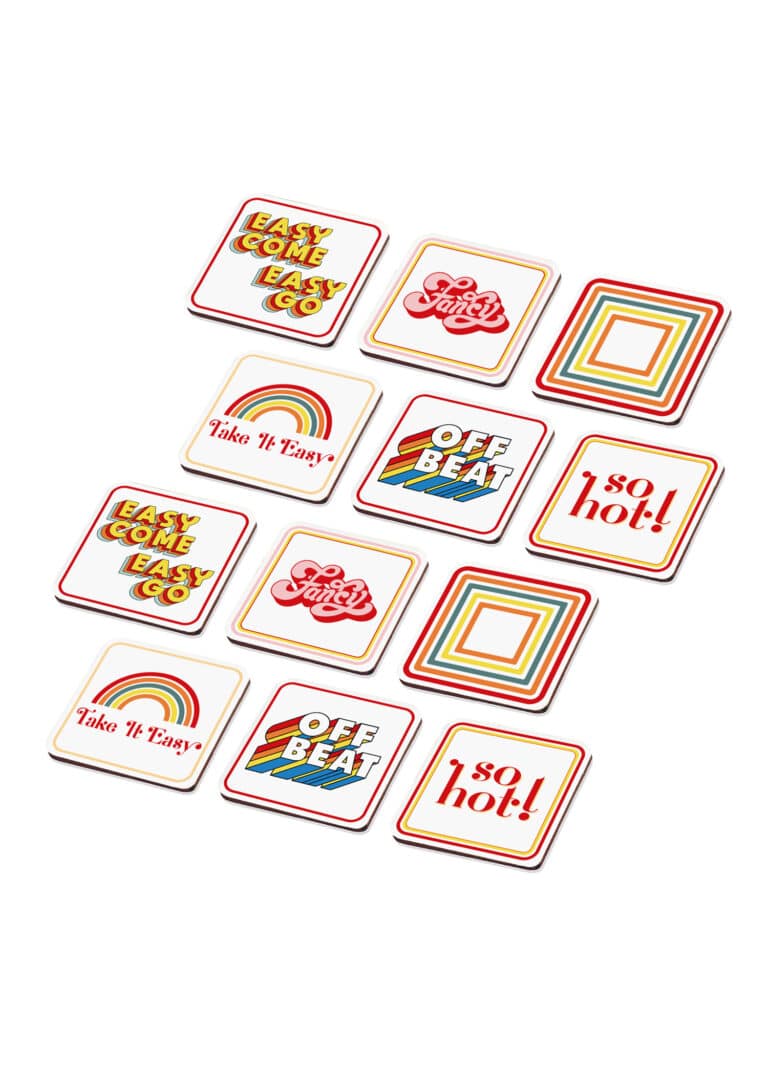 Coaster, Wood, Hype, Set of 12