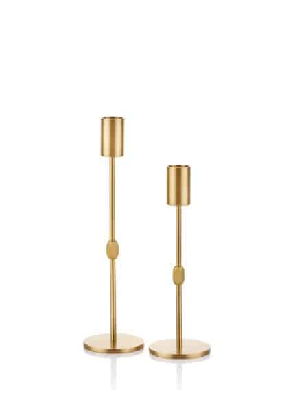 Candle Holder, Pure Brass, Brass, Set of 2, 24 cm