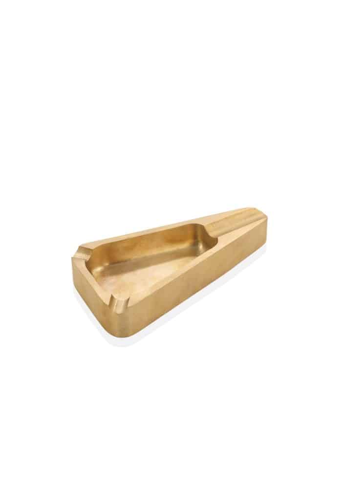 Cigar Ashtray, Pure Brass, Brass, 1.5x10x10 cm