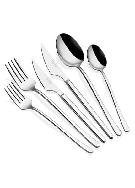 Cutlery Set, 18/10 Stainless Steel, Set of 36, Silver