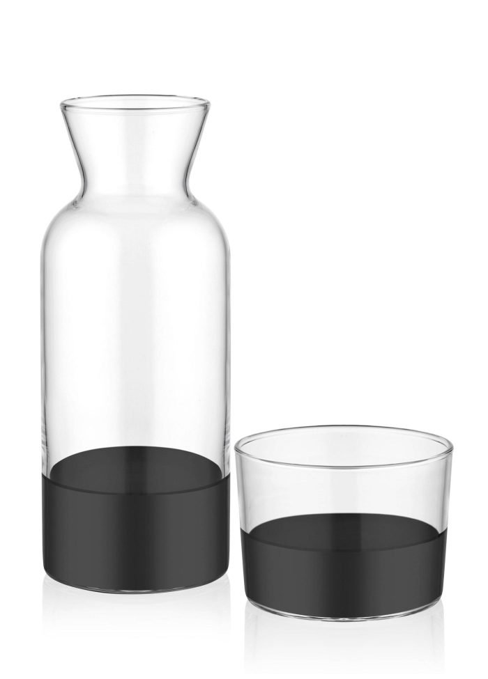 Pitcher with Glass, Dark, Set of 2, Black