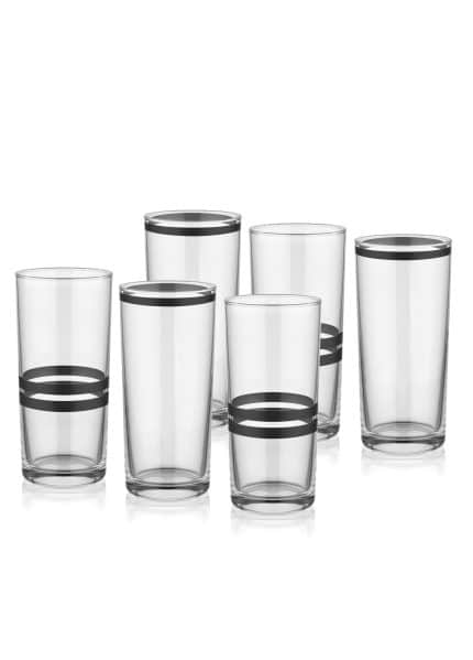 Raki Glass, Dark, Set of 6, Black