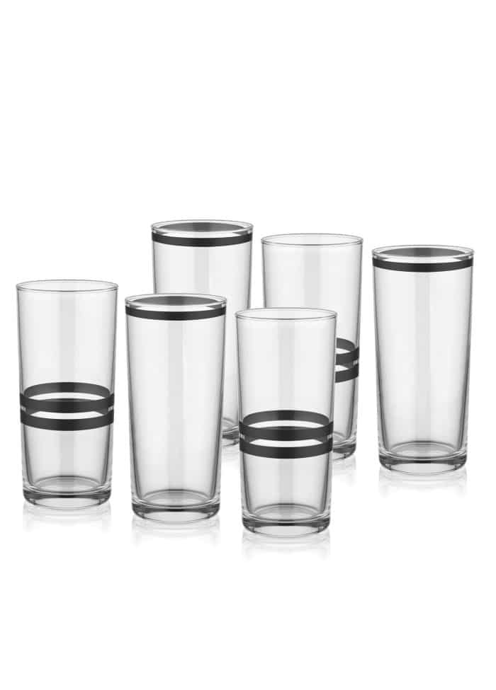 Raki Glass, Dark, Set of 6, Black