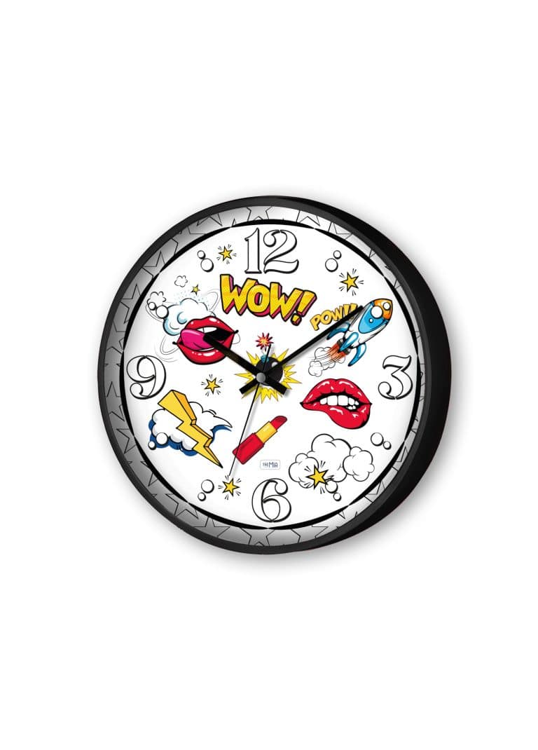 Wall Clock, Plastic and Glass, Pop Art, 30 cm