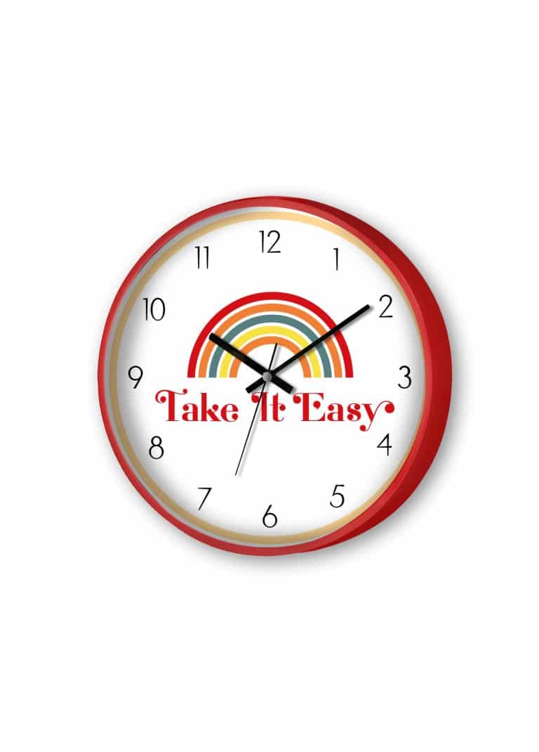 Take It Easy, Wall Clock, Plastic and Glass, Hype, 30 cm