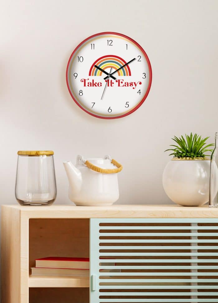 Take It Easy, Wall Clock, Plastic and Glass, Hype, 30 cm