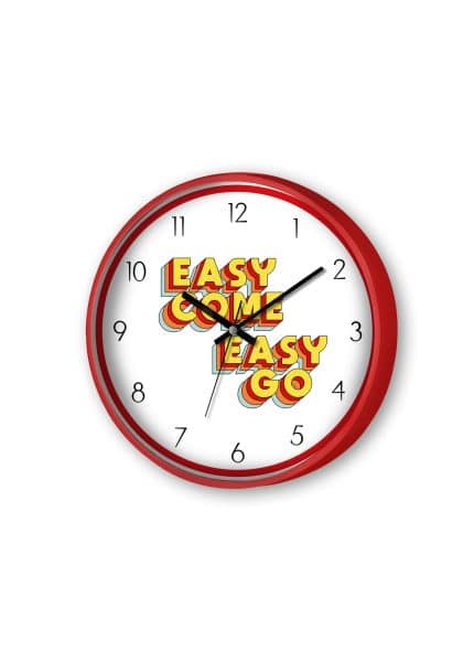 Easy Come, Wall Clock, Plastic and Glass, Hype, 30 cm