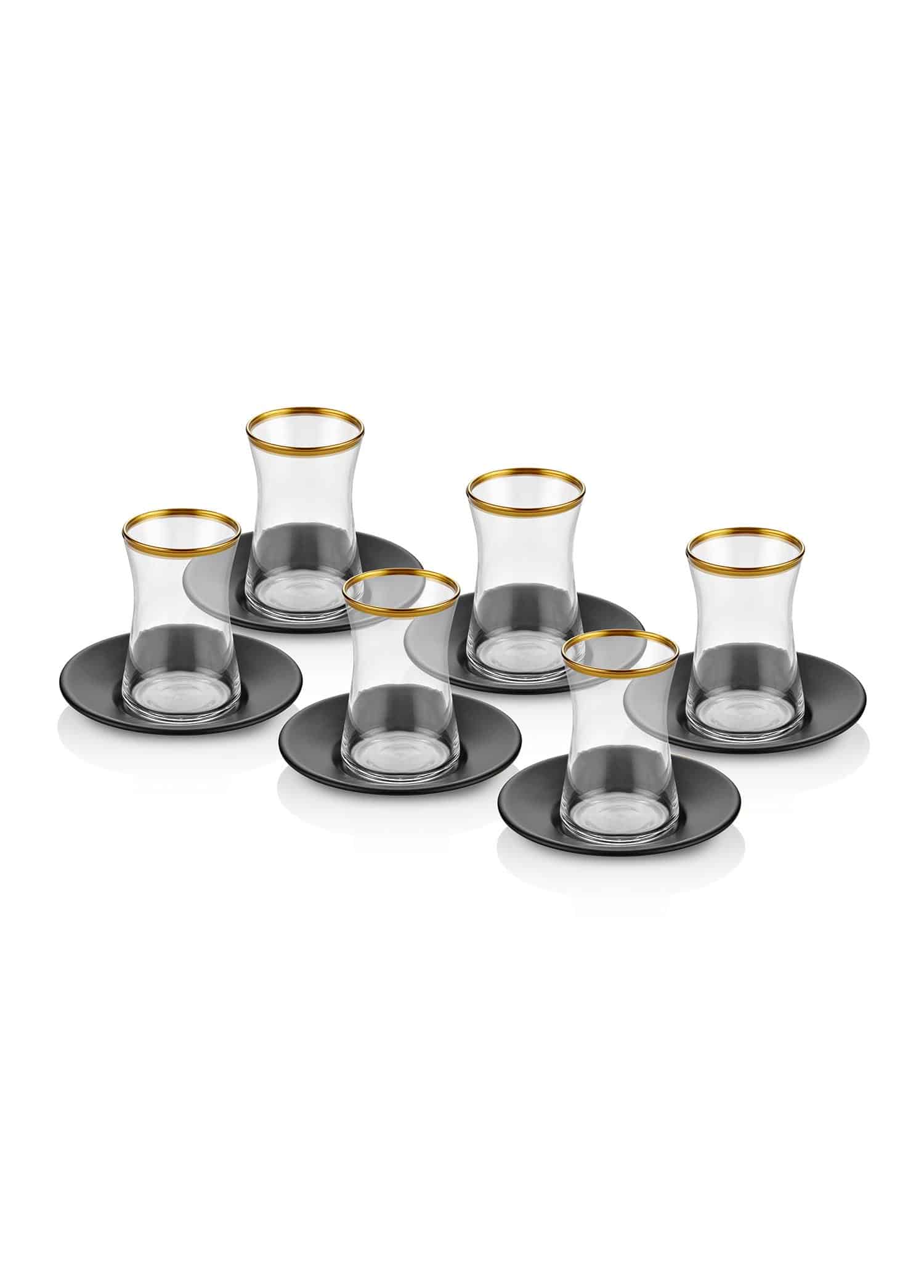 Glam Tea Set Black & Gold 12 Pieces