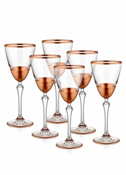 Wine Glass, Glam, Set of 6, Copper