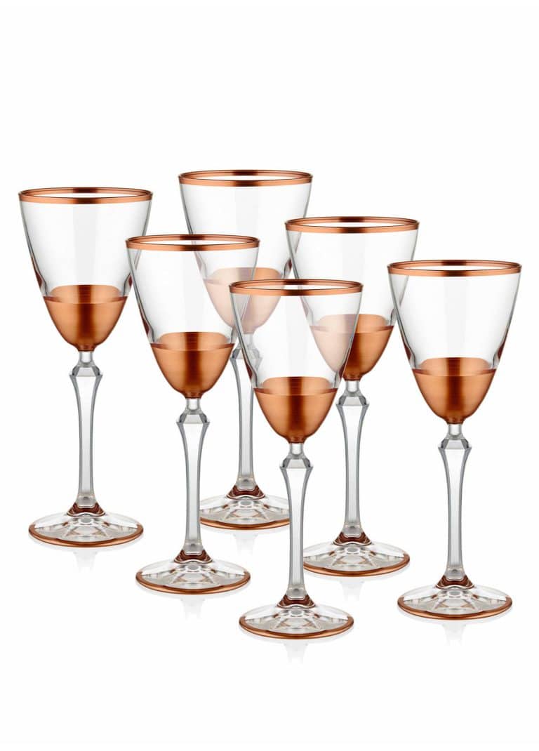 Wine Glass, Glam, Set of 6, Copper