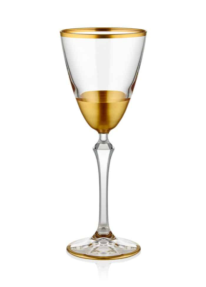 Wine Glass, Glam, Set of 6, Gold