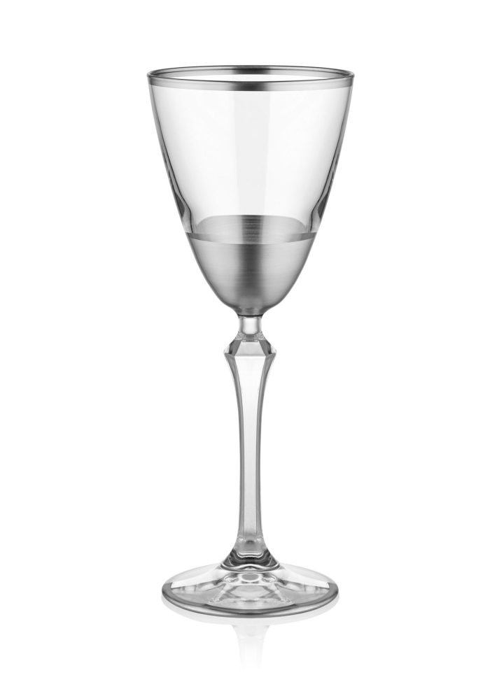 Wine Glass, Glam, Set of 6, Silver