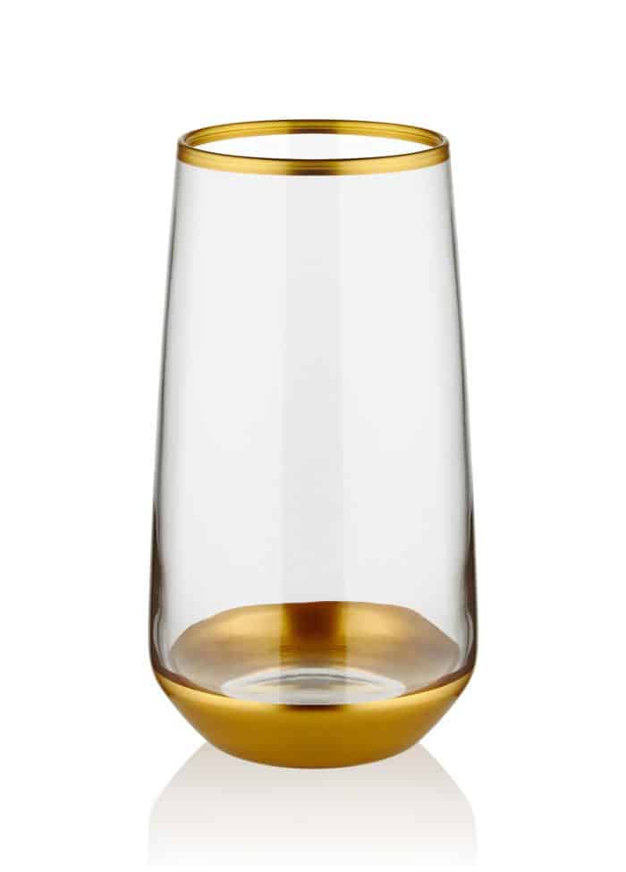 Long Water Glass, Glam, Set of 6, Gold