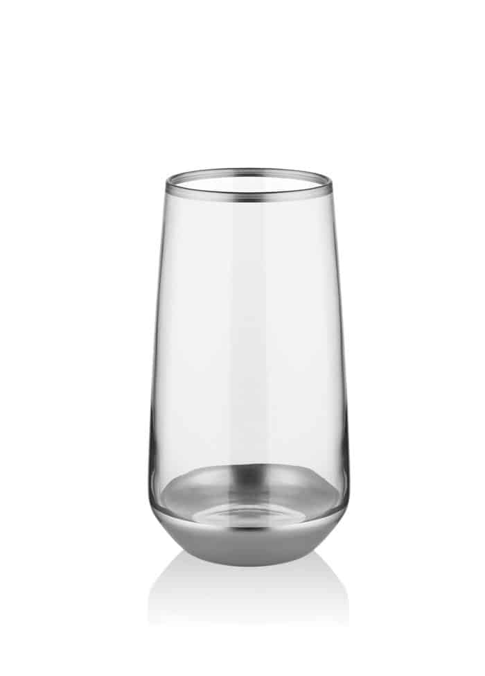 Long Water Glass, Glam, Set of 6, Silver