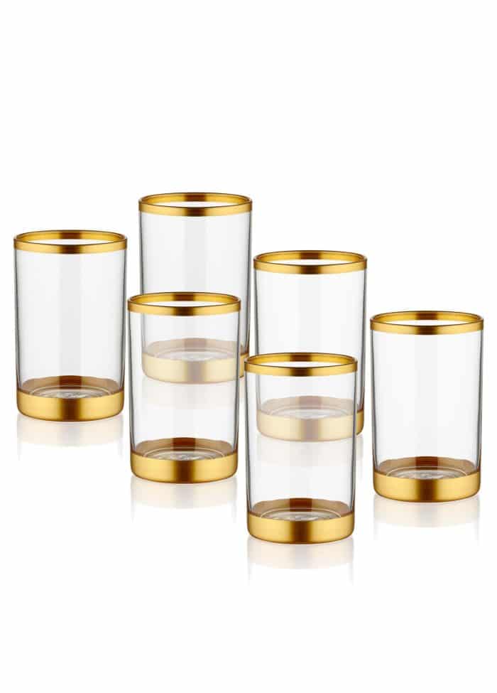 Glam Small Water Glass - Turkish Coffee Side – Gold