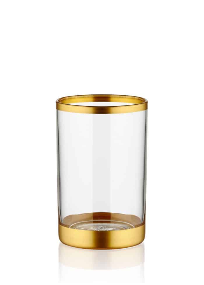 Glam Small Water Glass - Turkish Coffee Side – Gold