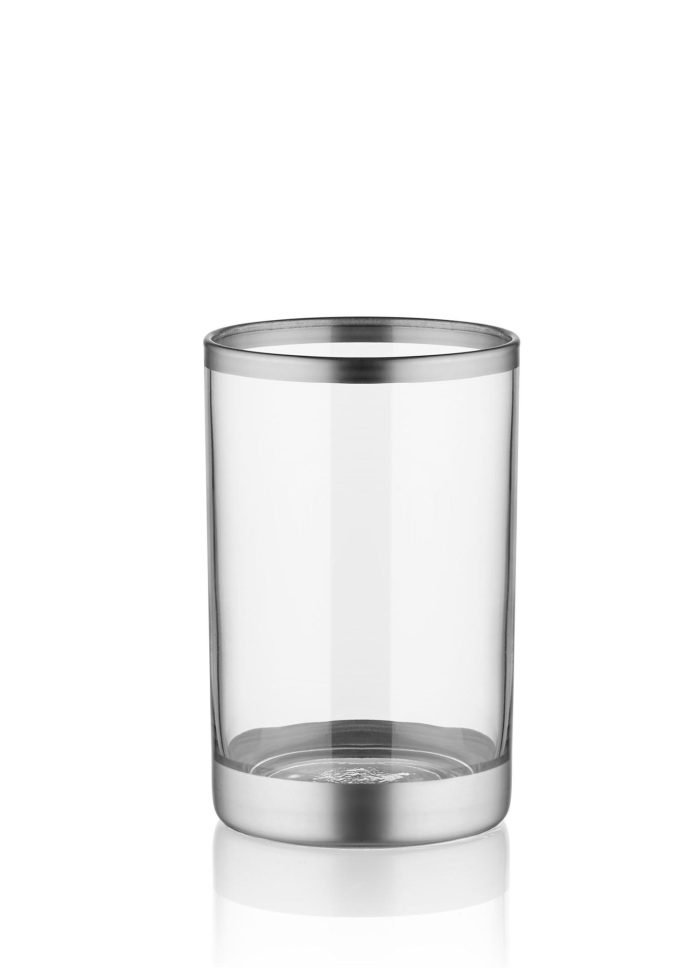 Glam Small Water Glass - Turkish Coffee Side – Silver