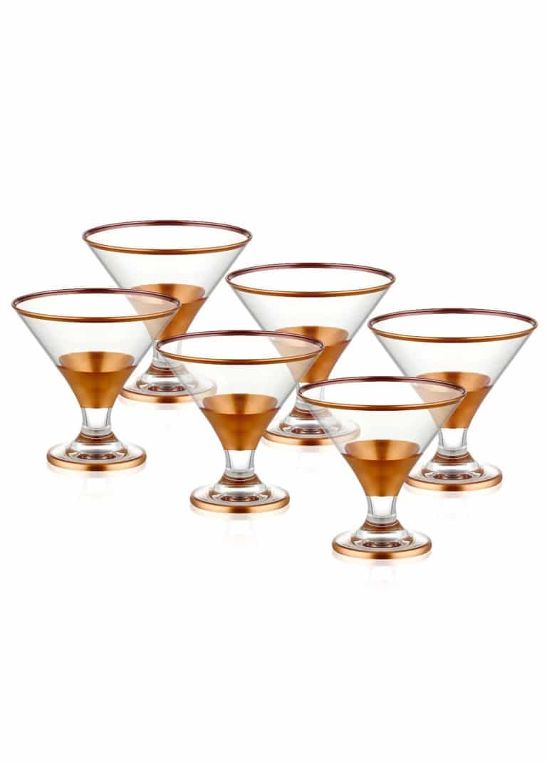 Ice Cream Bowl, Glass, Glam, Set of 6, 11 cm, Copper