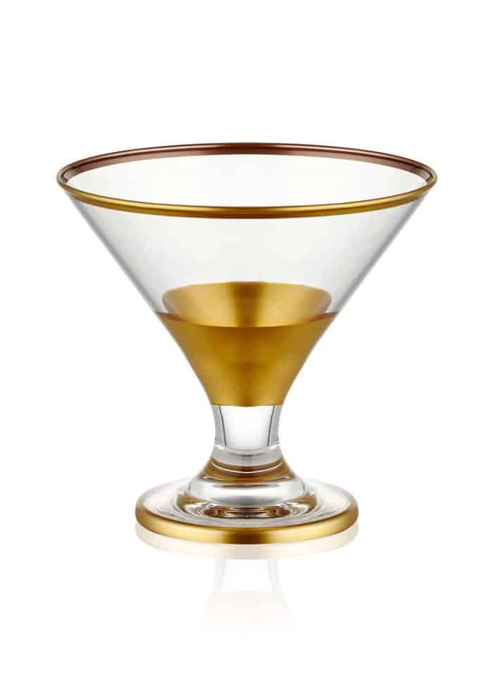 Ice Cream Bowl, Glass, Glam, Set of 6, 11 cm, Gold