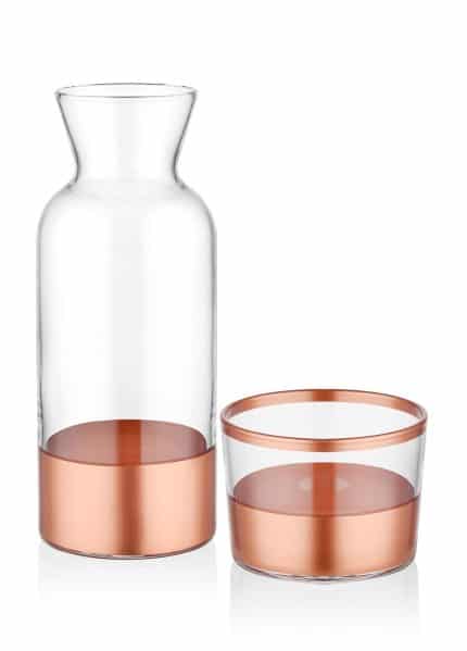 Pitcher with Glass, Glam, Set of 2, Copper