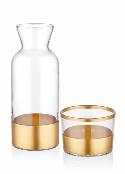 Pitcher with Glass, Glam, Set of 2, Gold