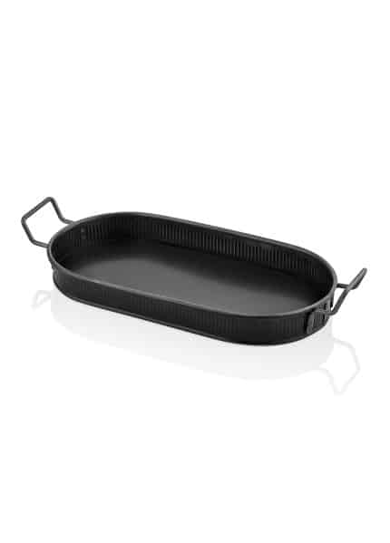 Serving Tray, Galvanized Steel, 54x23 cm, Black