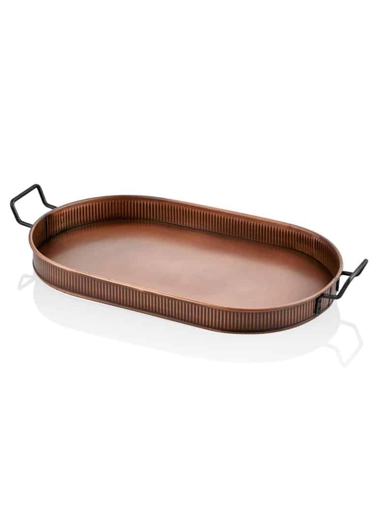 Serving Tray, Galvanized Steel, 66x32 cm, Copper