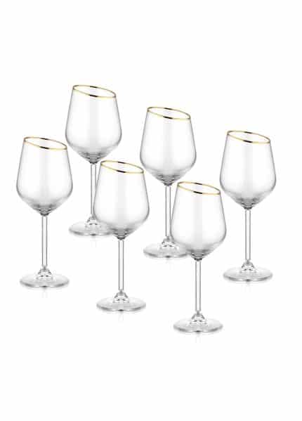 Wine Glass, Gina, Set of 6, Gold