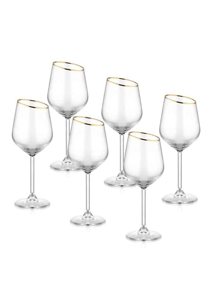 Wine Glass, Gina, Set of 6, Gold