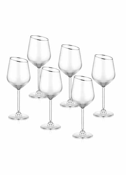 Wine Glass, Gina, Set of 6, Silver