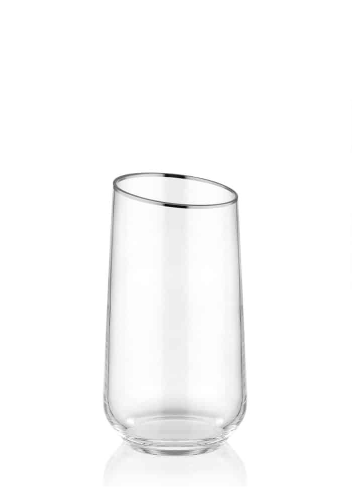 Long Water Glass, Gina, Set of 6, Silver