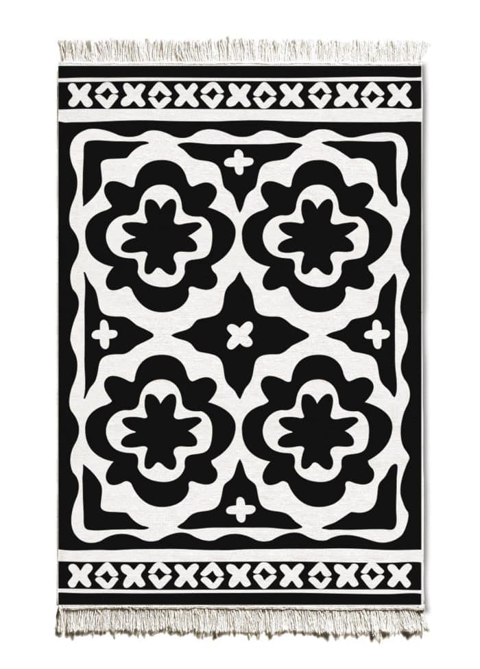 Double-Sided Rug, Cotton & Polyester Blend, 120x180 cm