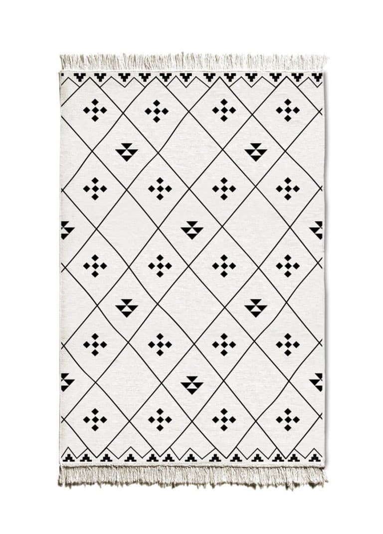 Double-Sided Rug, Cotton & Polyester Blend, 80x120 cm