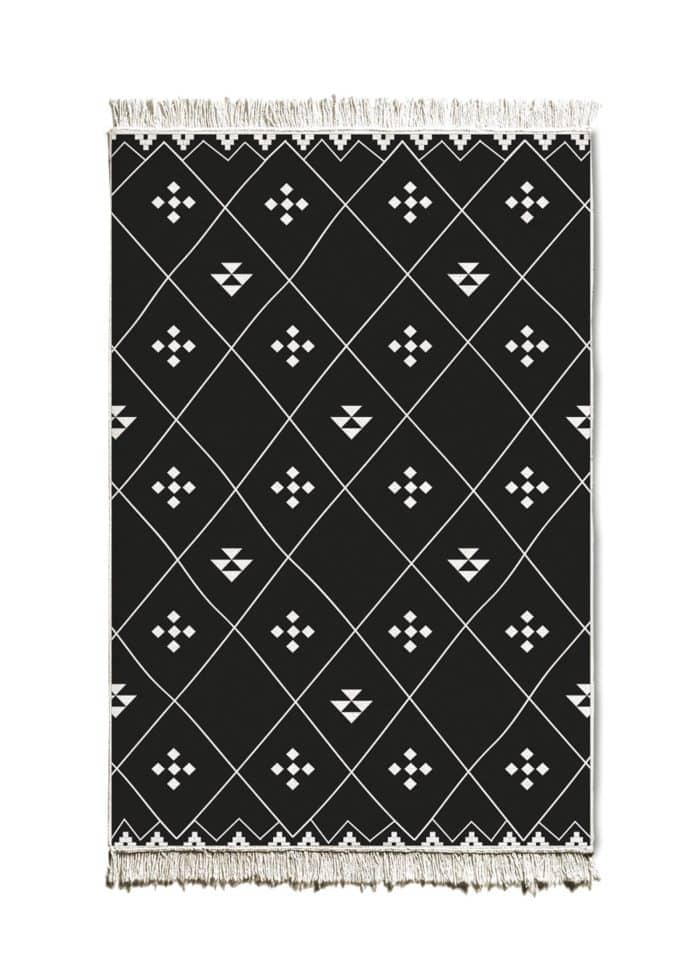 Double-Sided Rug, Cotton & Polyester Blend, 80x120 cm