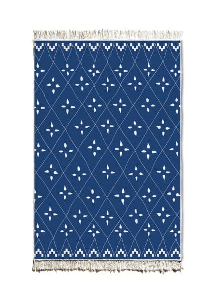 Double-Sided Rug, Cotton & Polyester Blend, 80x120 cm