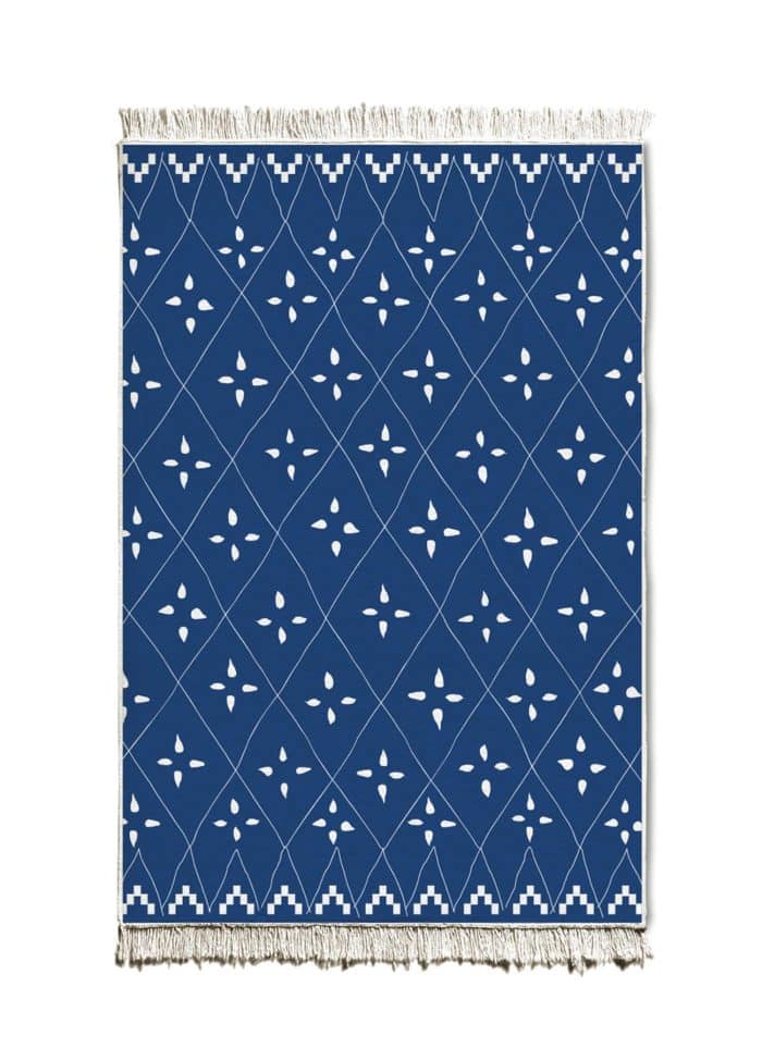 Double-Sided Rug, Cotton & Polyester Blend, 80x120 cm