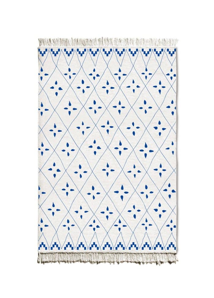 Double-Sided Rug, Cotton & Polyester Blend, 80x120 cm