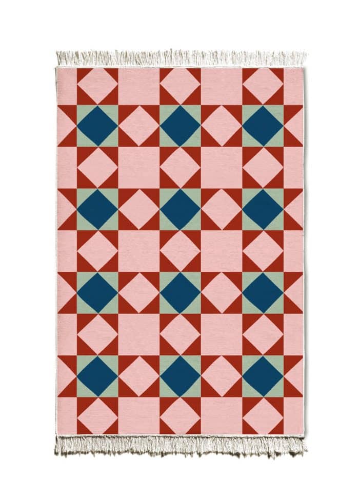 Double-Sided Rug, Cotton & Polyester Blend, 80x120 cm