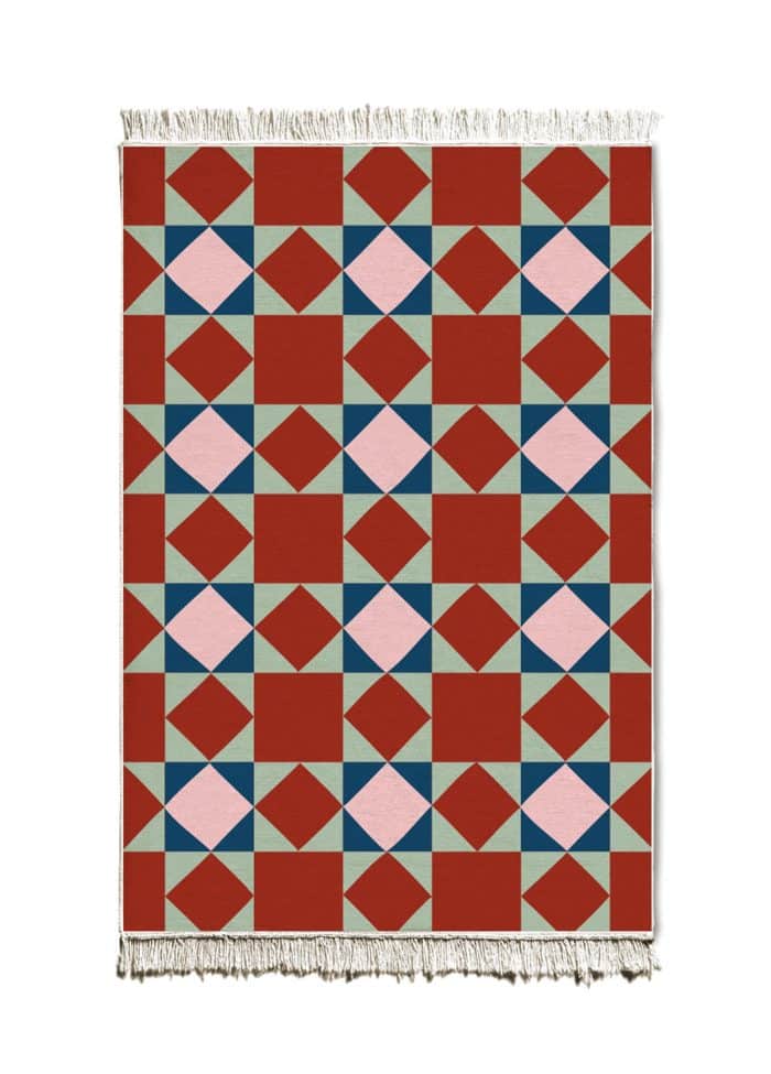 Double-Sided Rug, Cotton & Polyester Blend, 80x120 cm