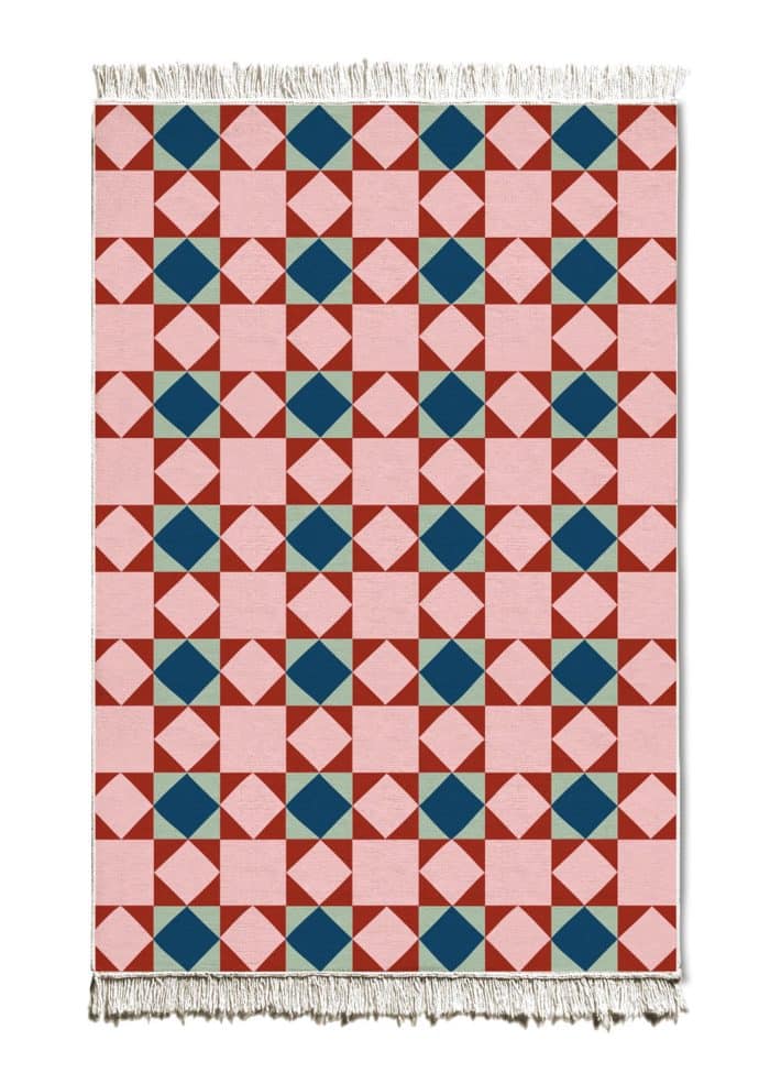 Double-Sided Rug, Cotton & Polyester Blend, 120x180 cm