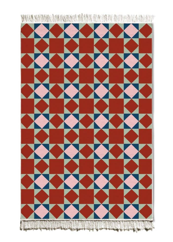 Double-Sided Rug, Cotton & Polyester Blend, 120x180 cm