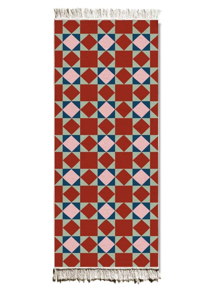 Double-Sided Rug, Cotton & Polyester Blend, 80x200 cm