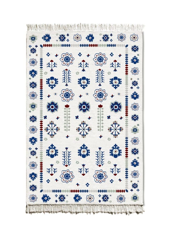 Double-Sided Rug, Cotton & Polyester Blend, 120×180 cm