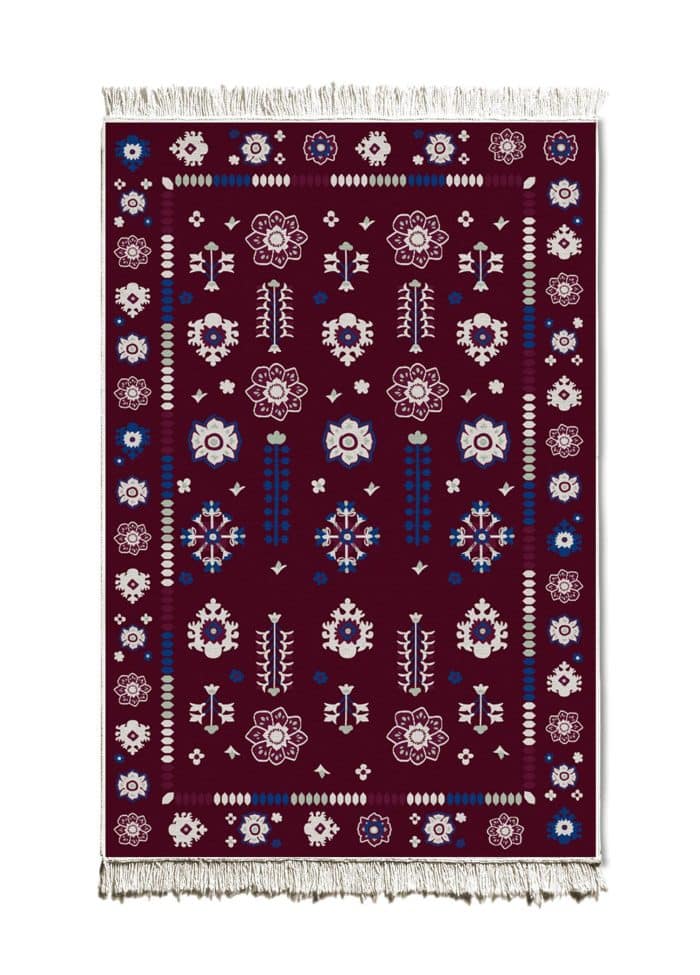 Double-Sided Rug, Cotton & Polyester Blend, 120×180 cm