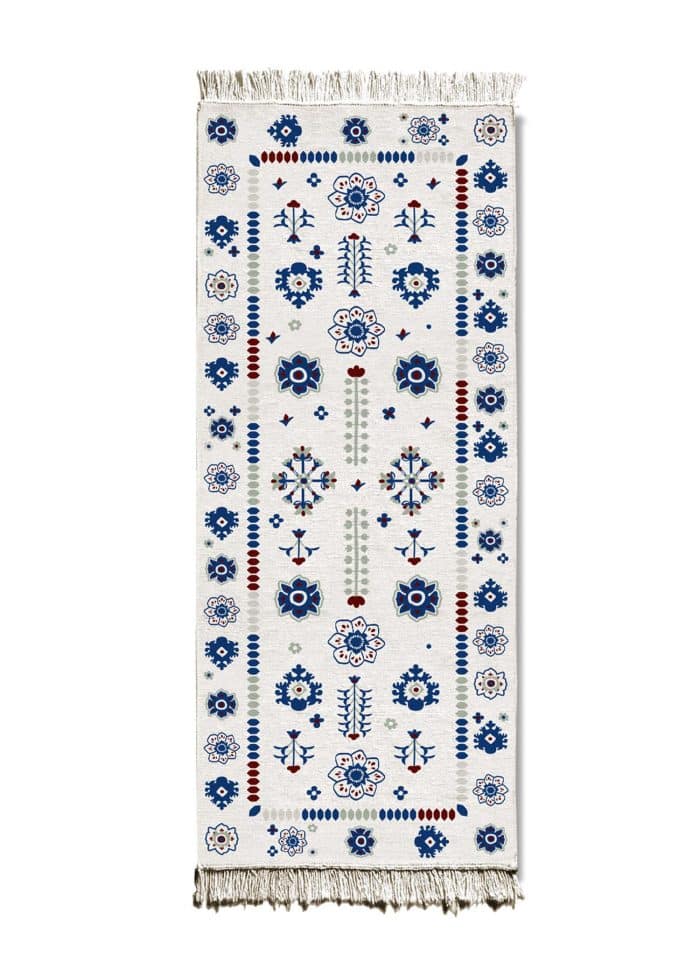 Double-Sided Rug, Cotton & Polyester Blend, 80x200 cm